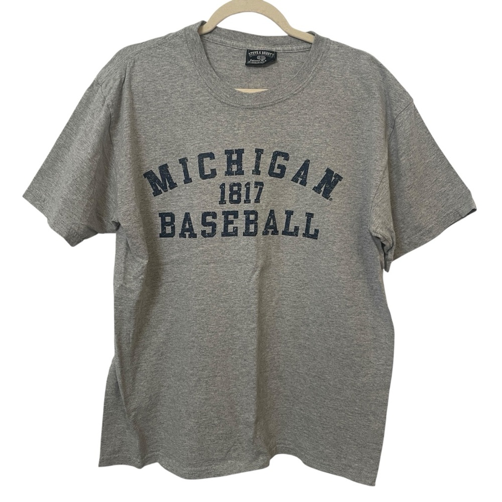Steve & Barrys Gray Large Michigan 1817 Baseball T-Shirt University Sportswear